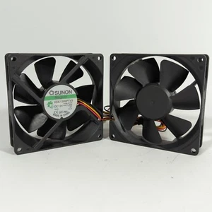 Pair (2x) Sunon MagLev KDE1209PTV3 Fans Black 92mm 3-Pin Long Cables - Picture 1 of 4