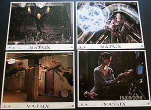 KEANU REEVES,LAURENCE FISHBURNE (THE MATRIX) ORIG,1999 MOVIE LOBBY CARD SET *