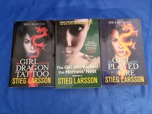 Stieg Larsson 3 Books Set The Girl With The Dragon Tattoo - Picture 1 of 4