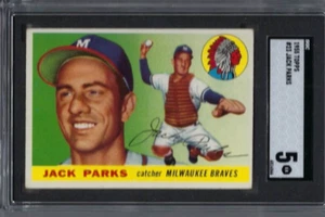 Tarjeta de béisbol Topps 1955 #23 Jack Parks Milwaukee Braves clasificación SGC 5 - Imagen 1 de 2