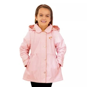 London Fog Kids Girls 4T Pink Midweight Hooded with Pockets Fleece Lined Jacket - Picture 1 of 16