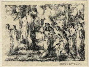 Otto Hettner - el municipio - litografía original firmada a mano Secesión Libre - Imagen 1 de 1