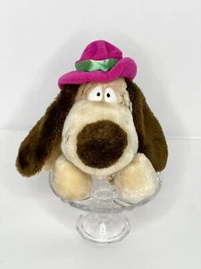 Vintage Russ RUPERT Plush Puppy Dog 7” Stuffed Animal Pink Hat Tan SANITIZED - Picture 1 of 7