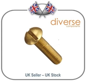 Brass Slotted Round Head Screw 10BA x 3/16" Pack of 10 - Picture 1 of 1