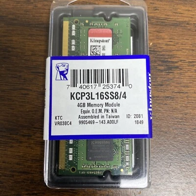 BRAND NEW SEALED Kingston 4GB DDR3 Laptop Memory PC3-12800 KCP3L16SS8/4 - Image 1 of 2