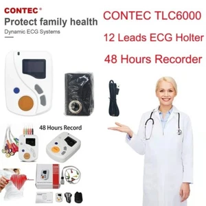 CONTEC Dynamic 12 Leads ECG Holter Systems 48 Hours Recorder,TLC6000 - Picture 1 of 4