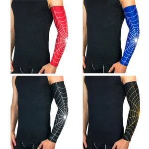 Support Basketball Fitness Arm Sleeve Spider Web Pattern Sports Protection - Picture 1 of 12