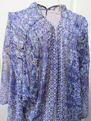 Marks & Spencer Indigo Collection Kimono Jacket Top Size 22 Blue Semi Sheer - Image 1 of 3
