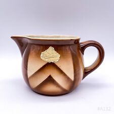 Art Déco Bunzlauer Keramik Kanne Milchkanne Krug mit Spritzdekor Braun - 18x11cm