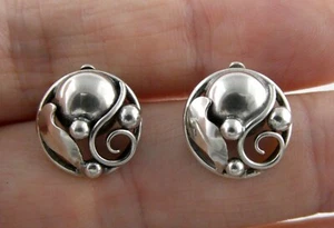 AG Borge Alexis Godtbergsen dänische Sterlingsilber Ohrclips 0,5 Zoll - Bild 1 von 9