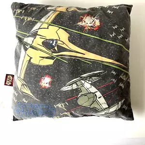 Vintage 1999 STAR WARS Phantom Menace Starfighter Throw Pillow LUCASFILM 16"x16 - Picture 1 of 6