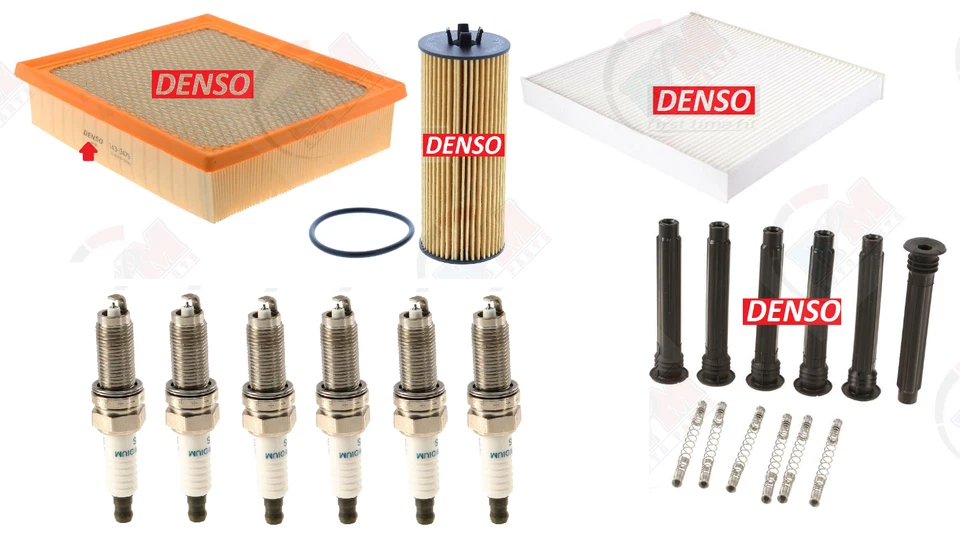 Kit de ajuste DENSO com botas de bobina para 2011-2013 Dodge Durango e Grand Cherokee V6 - Imagem 1 de 1