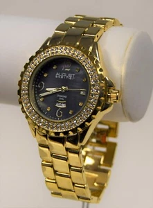 NEW August Steiner AS8156YG Women's Diamond/Crystal BLK Dial MOP Bracelet Watch - Picture 1 of 5
