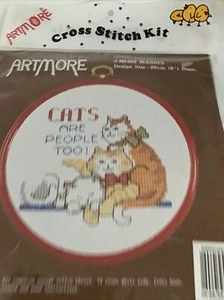 Artmore #MS602 Buddies Cats Are People Too Embroidery Kit Sealed - Picture 1 of 3