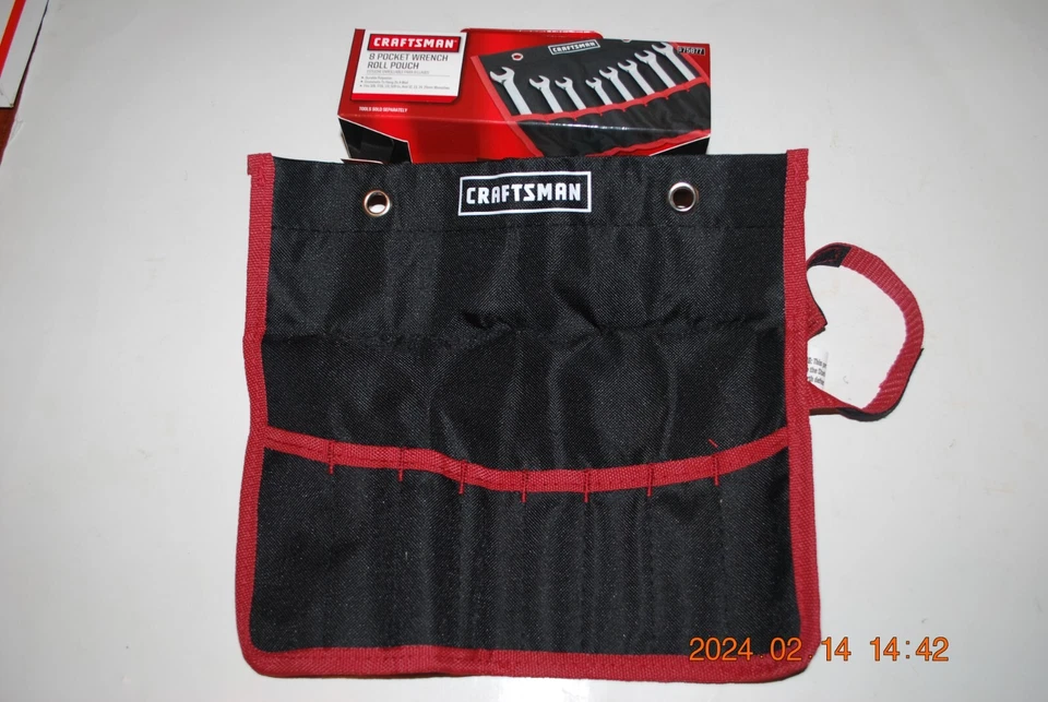 CRAFTSMAN 8 POCKET  WRENCH ROLL POUCH- HANG OR ROLL UP- NO TOOLS - Image 1 of 1