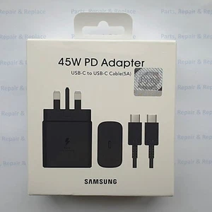 Véritable adaptateur de voyage officiel Samsung 45 W PD et câble USB-C vers USB-C 1 m (5 A) Royaume-Uni - Photo 1 sur 8