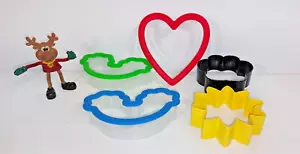 5 pc Wilton Comfort Grip Cookie Cutters Heart Rainbow/Clouds Daisy & Paw - Picture 1 of 3