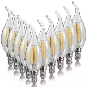 10 piezas Bombilla LED E14 AC220/240V, 4W, 6W Filamento Vela Luz C35, L35 Edison B... - Imagen 1 de 8