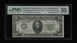 DBR 1934 $20 FRN DGS Mule Minneapolis Fr. 2054-Idgsm PMG 35 Serial I13638815A - Picture 1 of 2
