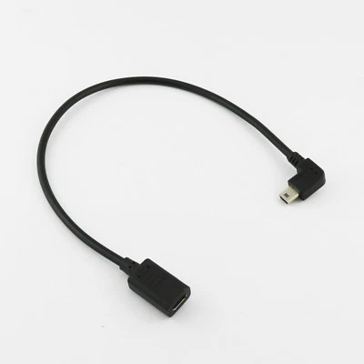Mini USB 5 Pin Male Right Angle to USB-C 3.1 Type C Female Charging Data Cable - Image 1 of 4
