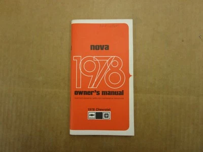 Chevrolet NOVA 1978 manual del propietario de turismos literatura original Foto 1 de 2