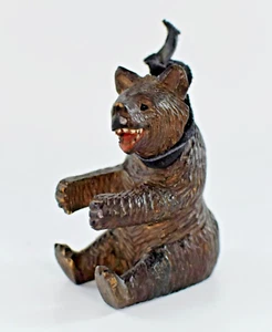 ANTIQUE CARVED BLACK FOREST BEAR FIGURE 9.5cm c1880 - Picture 1 of 6