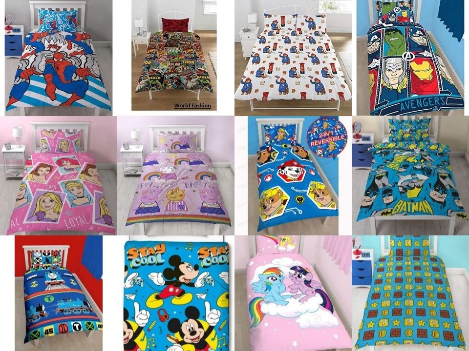 Disney-TV-Cartoon-Charactors-Childrens-Single-Duvet-Quilt-Cover-Bed-On Распродажа - Изображение 1 из 1