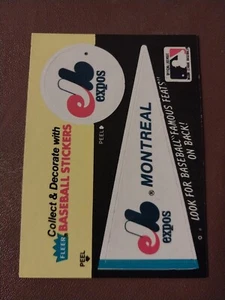 1986 MONTREAL EXPOS FLEER BASEBALL WIMPEL AUFKLEBER KARTE #NNO CANADA - Bild 1 von 2