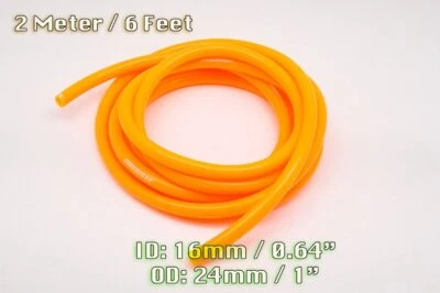 MANGUERA DE VACÍO DE SILICONA NARANJA DE 2 METROS BAHÍA DE MOTOR DE AIRE VESTIR 16 MM AJUSTE SUPERDEPORTIVO Foto 1 de 3