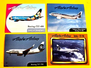 Tarjetas comerciales de ALASKA AIRLINES 4 tarjetas 737-400, -700 - Imagen 1 de 2