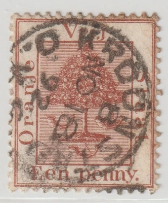 BRITISH ORANGE FREE STATE SOUTH AFRICA 1892 QV POSTMARK KROONSTAD TOWN 9AB52 - Image 1 of 2