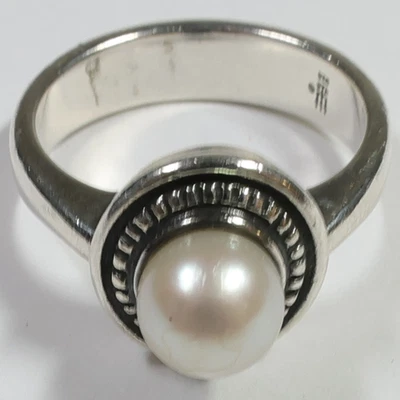 Anillo retirado James Avery plata de ley 925 5,5 g tamaño 5,5 perlas cuentas #58079K Foto 1 de 4