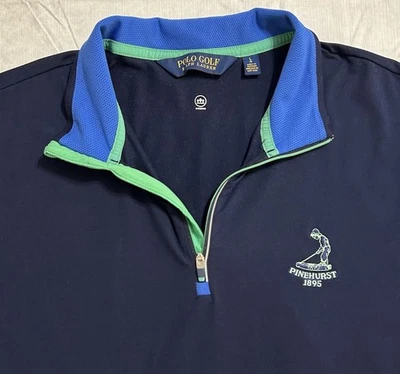 Polo Golf Ralph Lauren PINEHURST 1895 Hombres Grande Azul 1/4 Cremallera Elástico Pullover Foto 1 de 4