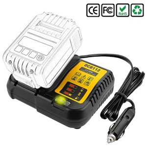 Car Charger for De-walt DCB112 12V-20V Battery DCB182 DCB200 DCB184 DCB180 - Picture 1 of 3