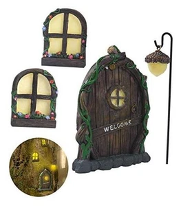 Fairy Door for Tree Decorations - Miniature Fairy Garden Accessories Outdoor - Picture 1 of 7