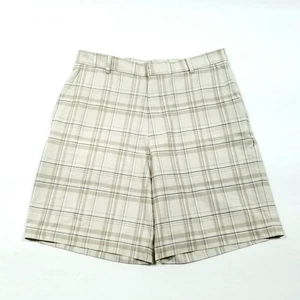 WALTER HAGEN Golf Dress Shorts - W34 Beige Plaid - Picture 1 of 2