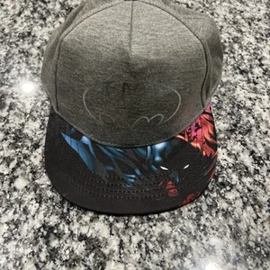 Youth Boys Gray Batman Baseball Cap Snap Back Ball Hat - Picture 1 of 3