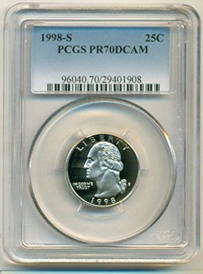 1998 S Clad Washington Quarter Proof PR70 DCAM PCGS - Image 1 of 2