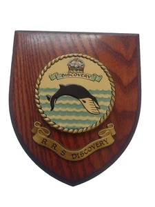 Original RRS Discovery Royal Research Ship Wall Plaque Wood 18cm 286gm Vintage - Picture 1 of 9