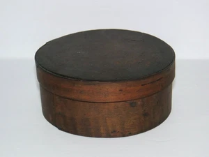 Antique Primitive Wood Pantry Box 5 3/4” Dark Brown - Picture 1 of 4