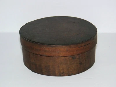 Antique Primitive Wood Pantry Box 5 3/4” Dark Brown - Image 1 of 4