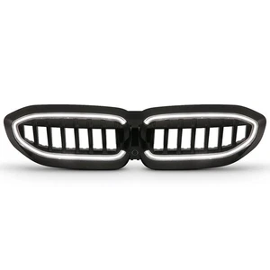 Black Replacement Grille w/Initiation Light for 2019-2022 BMW 330i [LED] - Picture 1 of 6