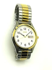 SEIKO MEN'S WATCH SGF544–7N43-9048 TWO-TONE W/EXPANSION BAND – NOT RUNNING - Picture 1 of 5