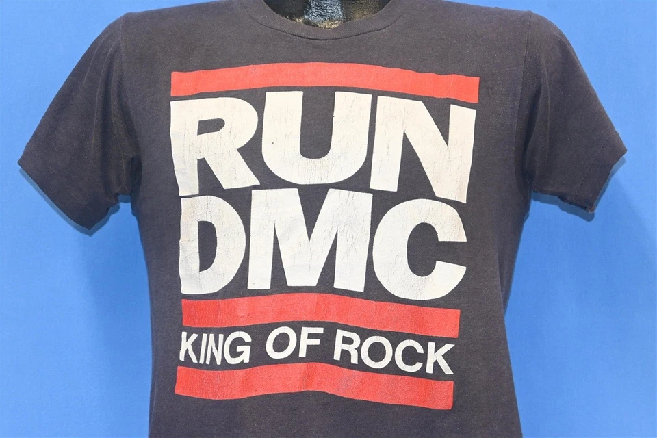vtg 80s RUN DMC KING OF ROCK JAM MASTER JAY HIP HOP RAP COTTON t-shirt SMALL S - Image 1 of 4