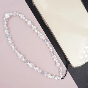 Imitacja perły Telefon komórkowy Charm Chain Smycz Kryształ Telefon komórkowy - Zdjęcie 1 z 12
