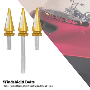 Spike Windscreen Windshield Gold Screws For Harley Electra Street Glide 14-2025 - Picture 1 of 17