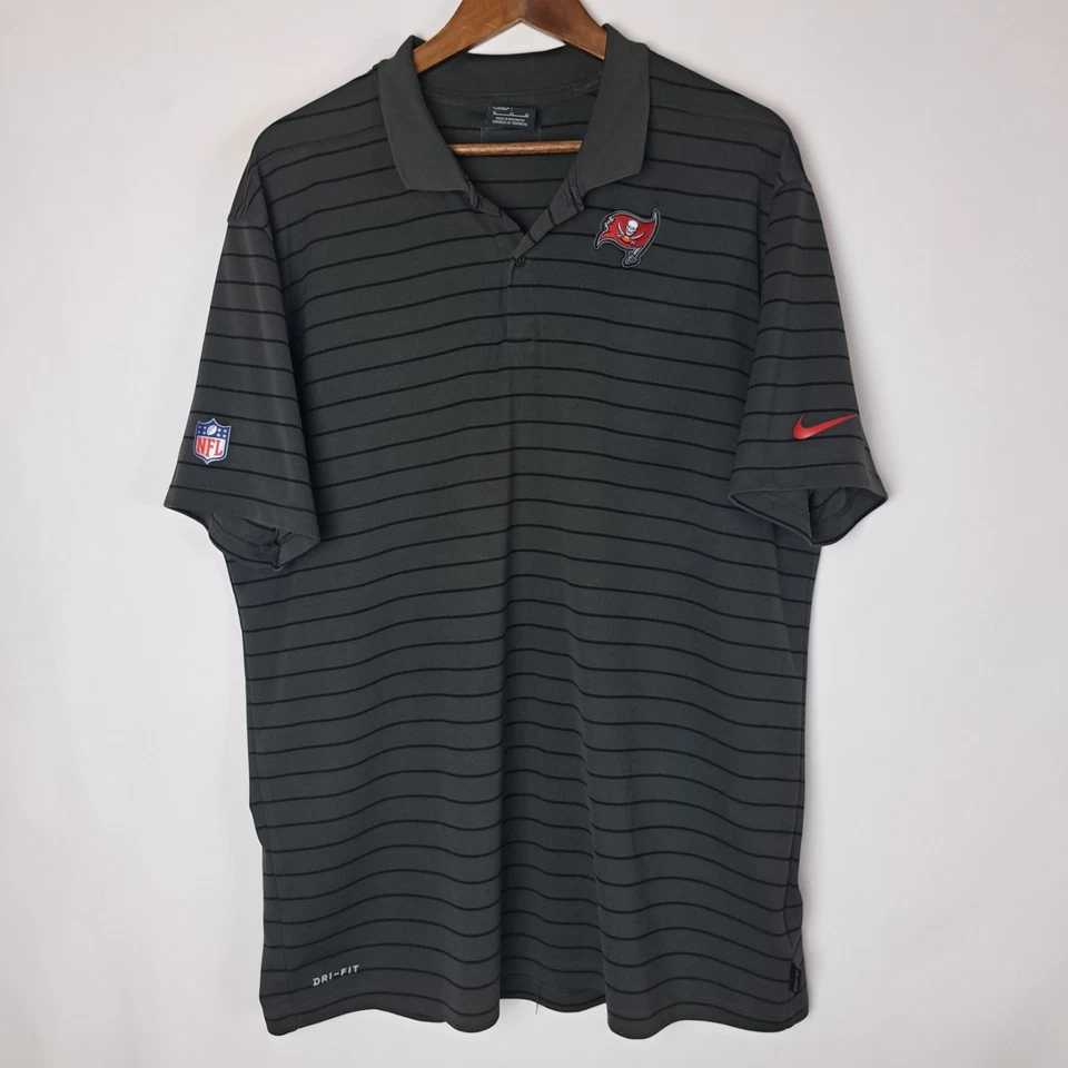Nike Tampa Bay Buccaneers NFL On Field Apparel Dri-Fit Polo Shirt Mens XL Gray - Image 1 of 4