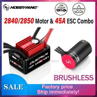 HOBBYWING Brushless Sensorless 2840 2850 Motor 45A ESC For 1/12 1/14 1/16 Cars - Bild 1 von 4