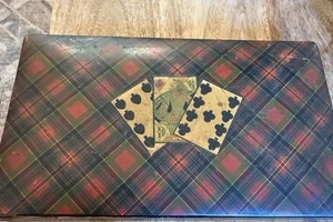 Victorian Mauchline Mc Person Tartan Ware Antique Souvenir Cards Box Cards/Chips - Picture 1 of 23