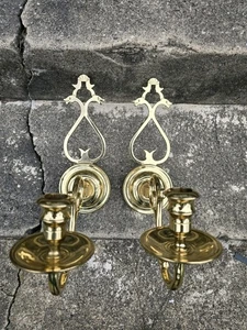 Vintage Baldwin Brass Candle Holders Wall Sconce Solid Brass Snake Design 10.5" - Picture 1 of 6